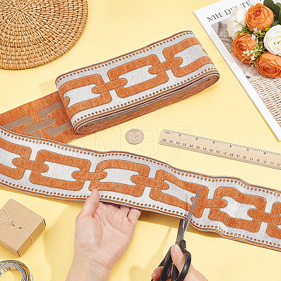 5M Polyester Jacquard Grid Ribbon OCOR-WH0003-088B-03-1
