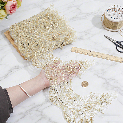 5Yards Polyester Flower Lace Ribbon OCOR-NB0002-81-1