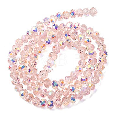 Electroplate Transparent Glass Beads Strands EGLA-A046-01B-15-1