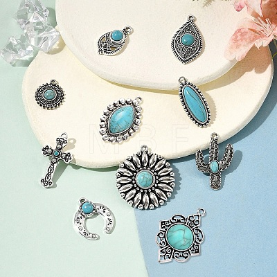 20Pcs 10 Styles Tibetan Style Alloy Pendants FIND-YW0005-61-1