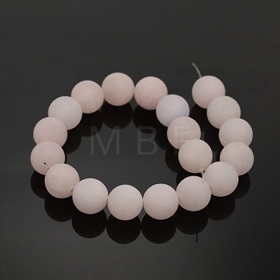 Frosted Natural Rose Quartz Round Bead Strands G-M272-06-10mm-1