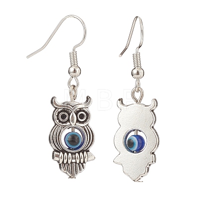 Alloy Charm with Resin Evil Eye Dangle Earring EJEW-JE04926-1