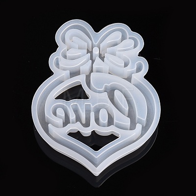 Valentine's Day DIY Heart with Word Love Silicone Molds X-DIY-L021-65-1