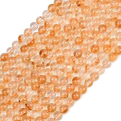 Natural Citrine(Heated) Beads Strands G-L659-A01-6mm-1