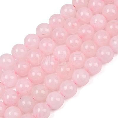 Round Natural Rose Quartz Gemstone Bead Strands G-J333-02-12mm-1