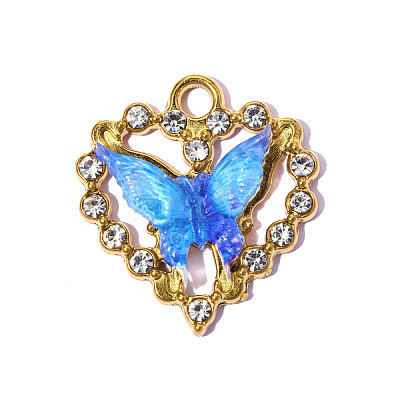 304 Stainless Steel Rhinestone Pendants STAS-OY015-36G-01-1
