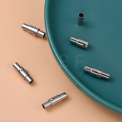 304 Stainless Steel Locking Tube Magnetic Clasps X-STAS-H019-5-1