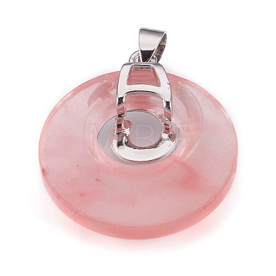 Cherry Quartz Glass Pendants KK-F751-D22-1