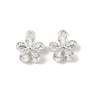 Brass Micro Pave Cubic Zirconia Charms KK-C155-04S-01-1
