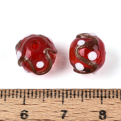 Handmade Gold Sand Lampwork Beads LAMP-N038-01E-1