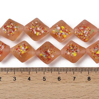 Frosted Handmade Lampwork Beads Strands LAMP-A010-01A-1