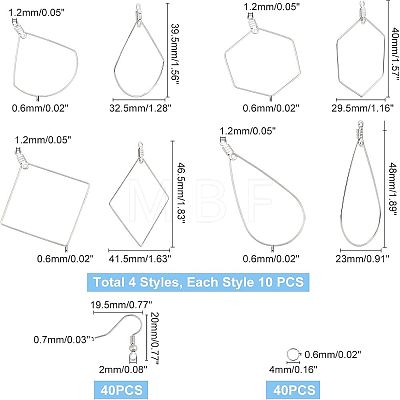 Unicraftale DIY Beaded Hoop Earring Making Kits DIY-UN0002-43P-1