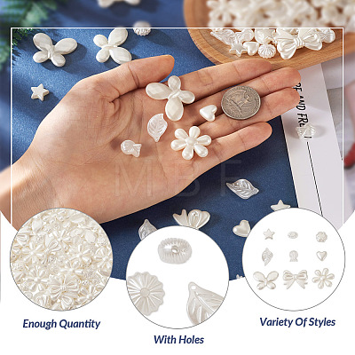 Craftdady 180Pcs 9 Style ABS Plastic Imitation Pearl Beads OACR-CD0001-08-1