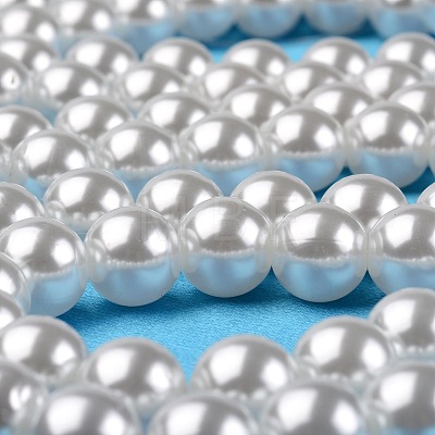ABS Plastic Imitation Pearl Round Beads MACR-S789-6mm-01-1