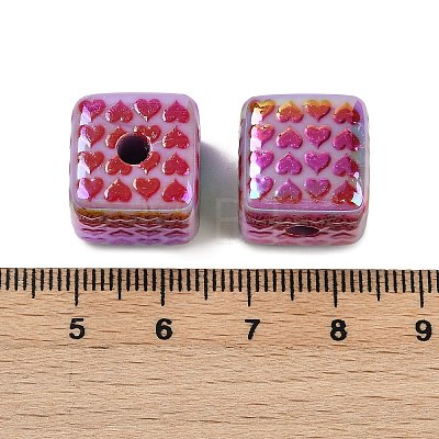 Opaque UV Plating Acrylic Beads PACR-P005-03B-1