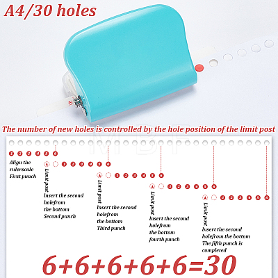 Mini Plastic 6-Hole Punch AJEW-WH0083-64B-1