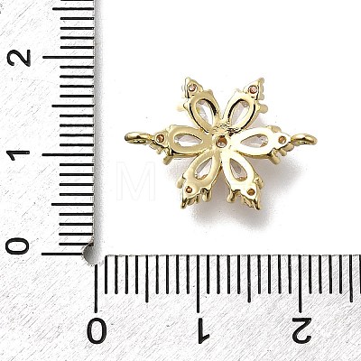 Brass Clear Cubic Zirconia Snowflake Connector Charms KK-Q048-19G-1