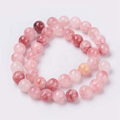 Natural Colorful Green Jade Beads Strands X-G-G757-02-6mm-1