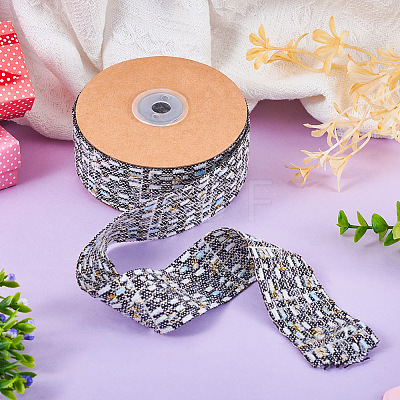 10 Yards Polyester Ribbon with Metallic Trimming OCOR-TAC0034-01-1