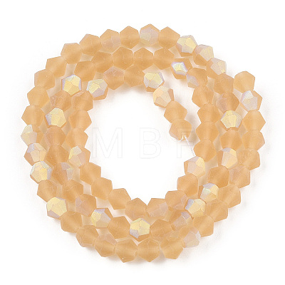 Imitate Austrian Crystal Bicone Frosted Glass Beads Strands GLAA-F029-TM3mm-A18-1