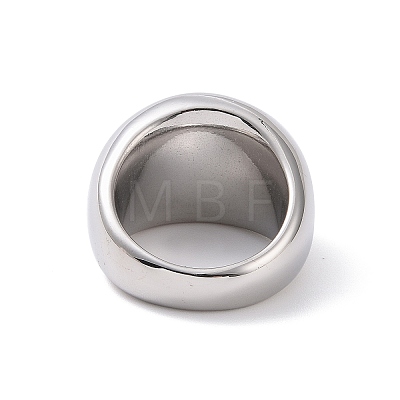 304 Stainless Steel Chunky Dome Finger Ring for Women STAS-E168-09P-02-1