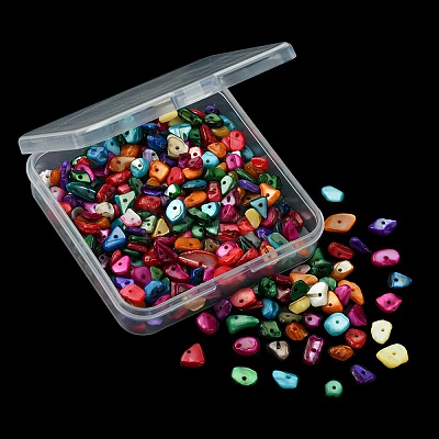 1 Strand Natural Chip Dyed Shell Beads Strands G-FS0005-77-1