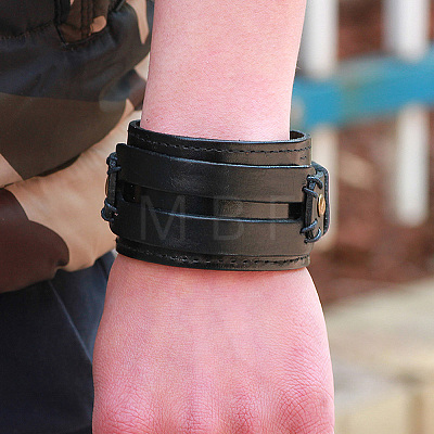 1Pc Cowhide Cord Wide Cord Bracelets BJEW-CL0001-07A-1