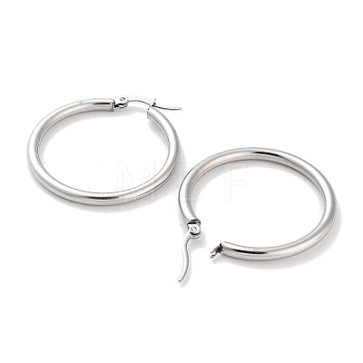 Non-Tarnish Ring 304 Stainless Steel Hoop Earrings for Women Men EJEW-B049-01D-P-1