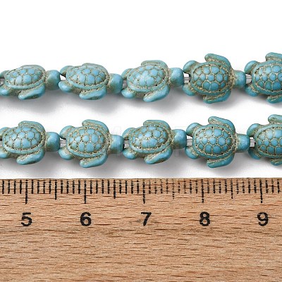Synthetic Turquoise Dyed Beads Strands G-B184-D02-01-1