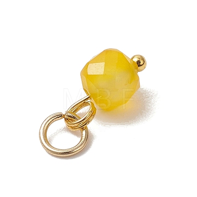 6Pcs 6 Colors Natural Quartz & Grey Agate & Banded Agate & Green Onyx Agate Faceted Cube Charms PALLOY-JF04798-02-1