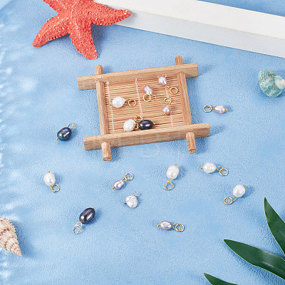 30Pcs 3 Styles Natural Freshwater Pearl Pendants PALLOY-TAC0306-1