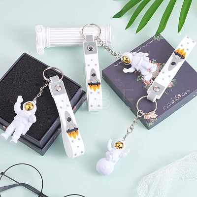 3Pcs Astronaut Keychain Cute Space Keychain for Backpack Wallet Car Keychain Decoration Children's Space Party Favors JX317A-1