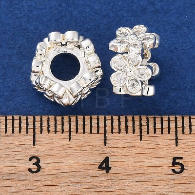 Brass Beads With Clear Cubic Zirconia KK-S403-12S-1