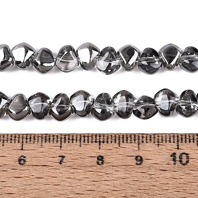 Electroplate Transparent Glass Beads Strands EGLA-Q133-01A-03-1
