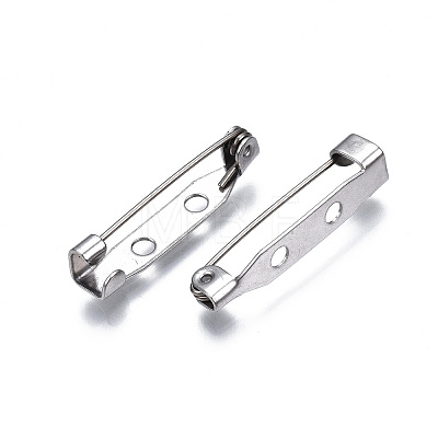 Tarnish Resistant 201 Stainless Steel Brooch Pin Back Safety Catch Bar Pins X-STAS-S117-021C-1