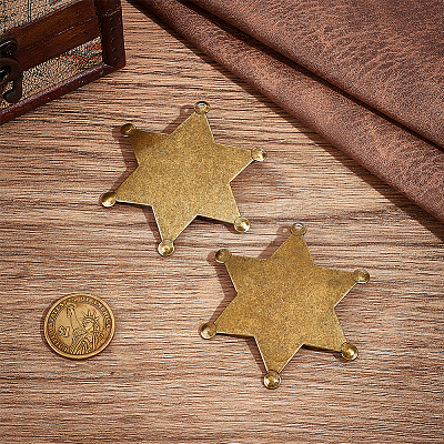 2Pcs Blank Star Iron Brooch Findings IFIN-BC0001-23-1