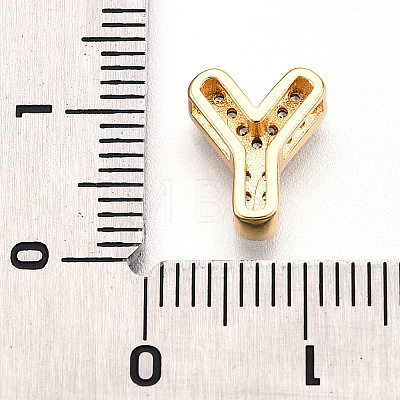 Brass Micro Pave Cubic Zirconia Charms KK-N254-217G-Y-1