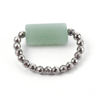 Natural Mixed Gemstone Stretch Rings RJEW-JR00232-1