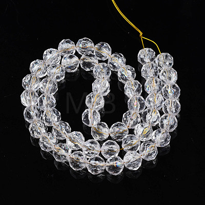Transparent Crackle Glass Beads Strands GLAA-N051-02-1