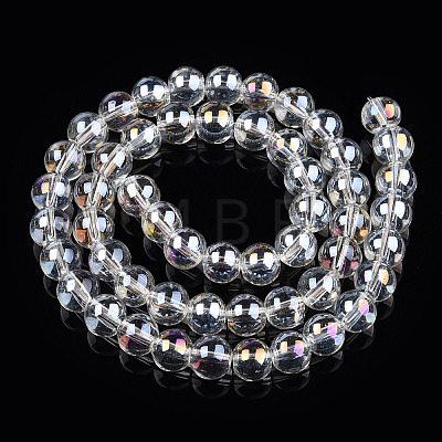 Electroplate Transparent Glass Beads Strands GLAA-T032-T10mm-AB13-1