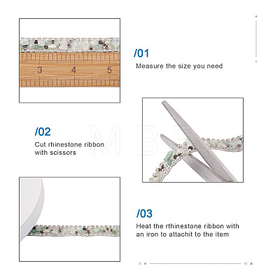 Beadthoven 2 Yards Hotfix Rhinestone Tape DIY-BT0001-32-1