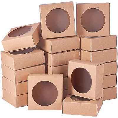 Foldable Kraft Paper Boxes CON-WH0068-63A-1