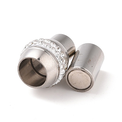 304 Stainless Steel Magnetic Clasps with Glue-in Ends STAS-E054-1-1