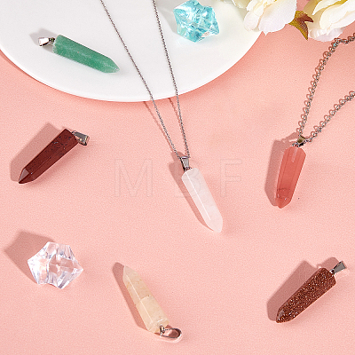 Natural & Synthetic Gemstone Point Pendants G-NB0001-27P-1