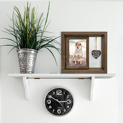 Pet Theme Double Sided Wooden Rotating Photo Frames with DIY Word Heart Charm DJEW-WH0076-002-1