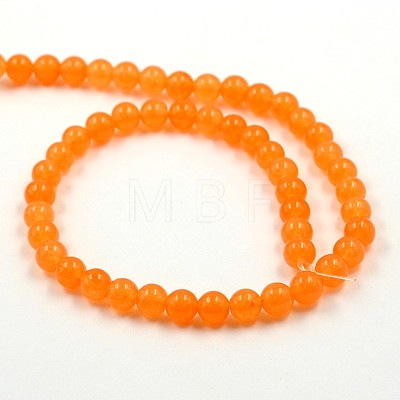 Dyed Natural White Jade Round Bead Strands G-J268-8mm-05-1
