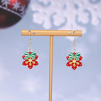Christmas Theme Alloy Enamel Dangle Earrings FS-WGBB05F-14-1