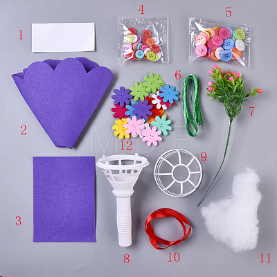 DIY Galsang Flower Bouquet Kit AJEW-WH0109-74-1