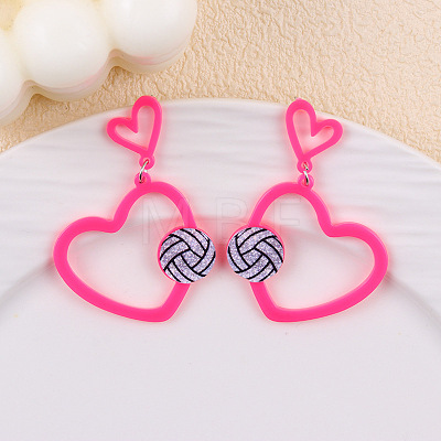 Sports Theme Acrylic Dangle Stud Earrings FS-WG8F5BD-04-1