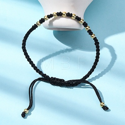 Polyester Cord Braided Bead Bracelets for Women BJEW-L698-03G-01-1